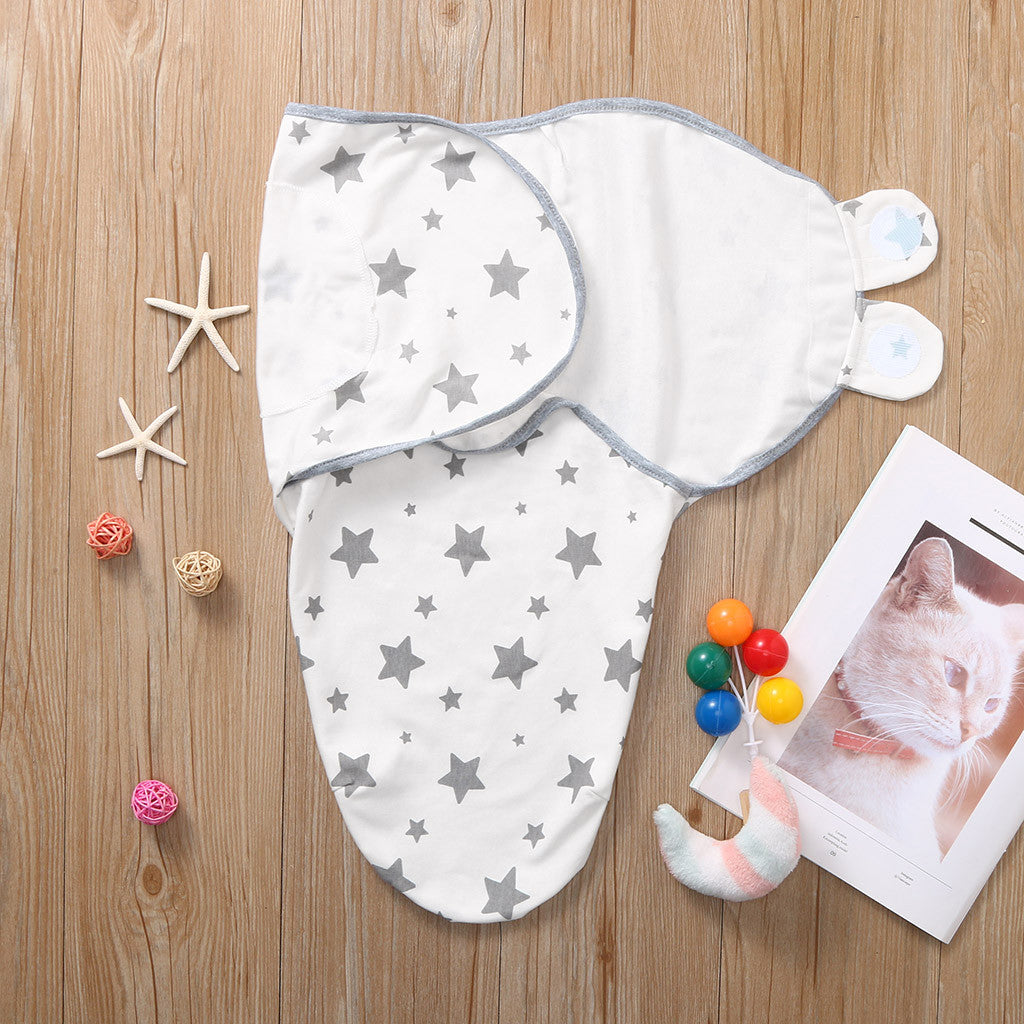 Breathable cotton baby sleep sack in star print